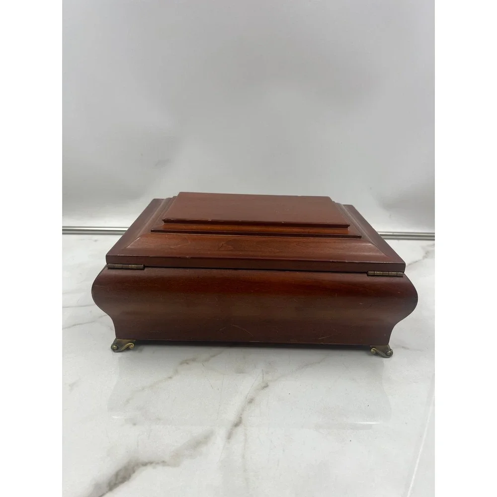 Bombay Company Wooden Musical Jewelry Box Cherry Finish Vintage Style 1858183